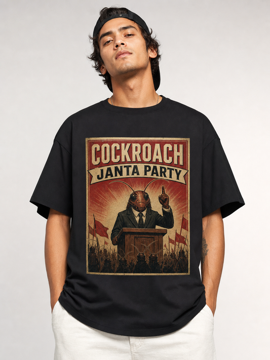 The Candidate – Cockroach Janta Party Oversized T-Shirt