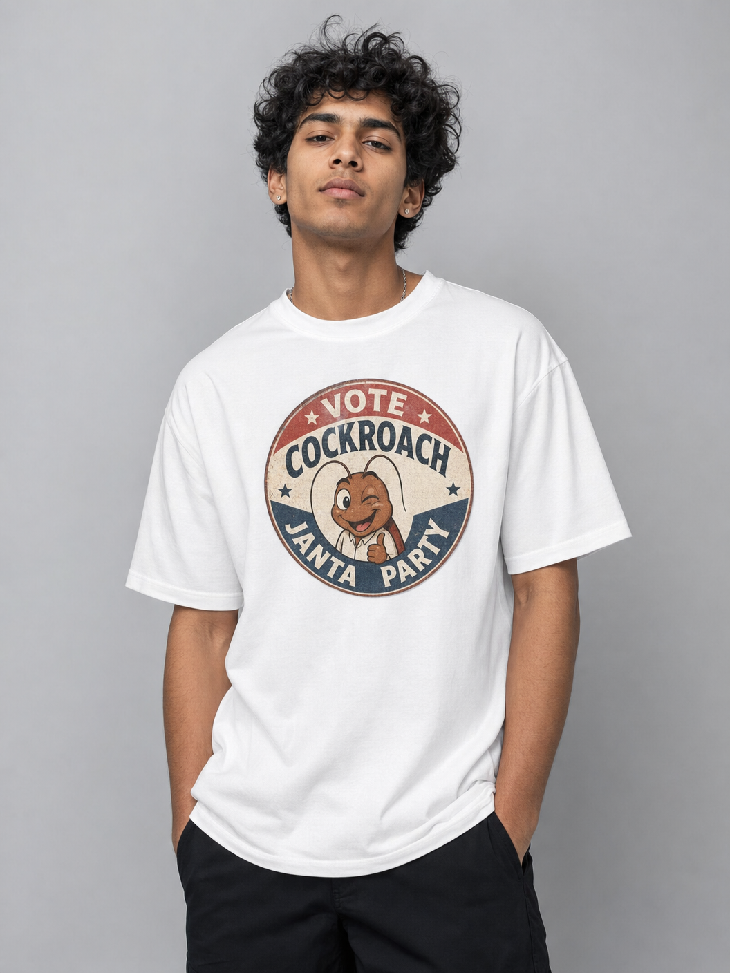 Vote Roach – Cockroach Janta Party Oversized T-Shirt
