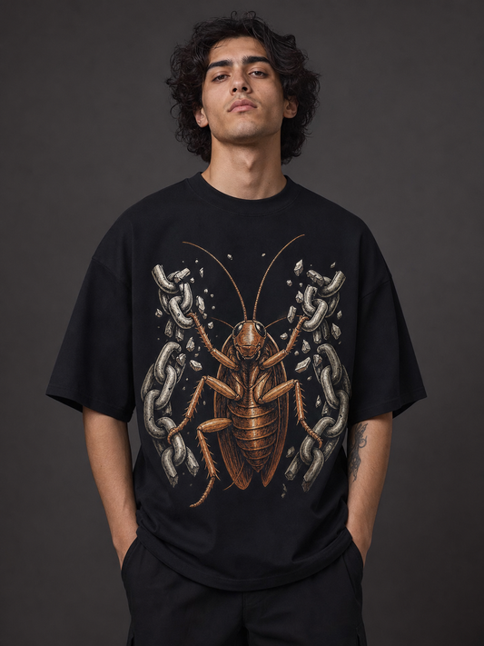 Break the Chains – Cockroach Janta Party Oversized T-Shirt