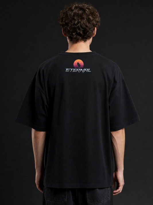 Synthwave Roach – Cockroach Janta Party Oversized T-Shirt