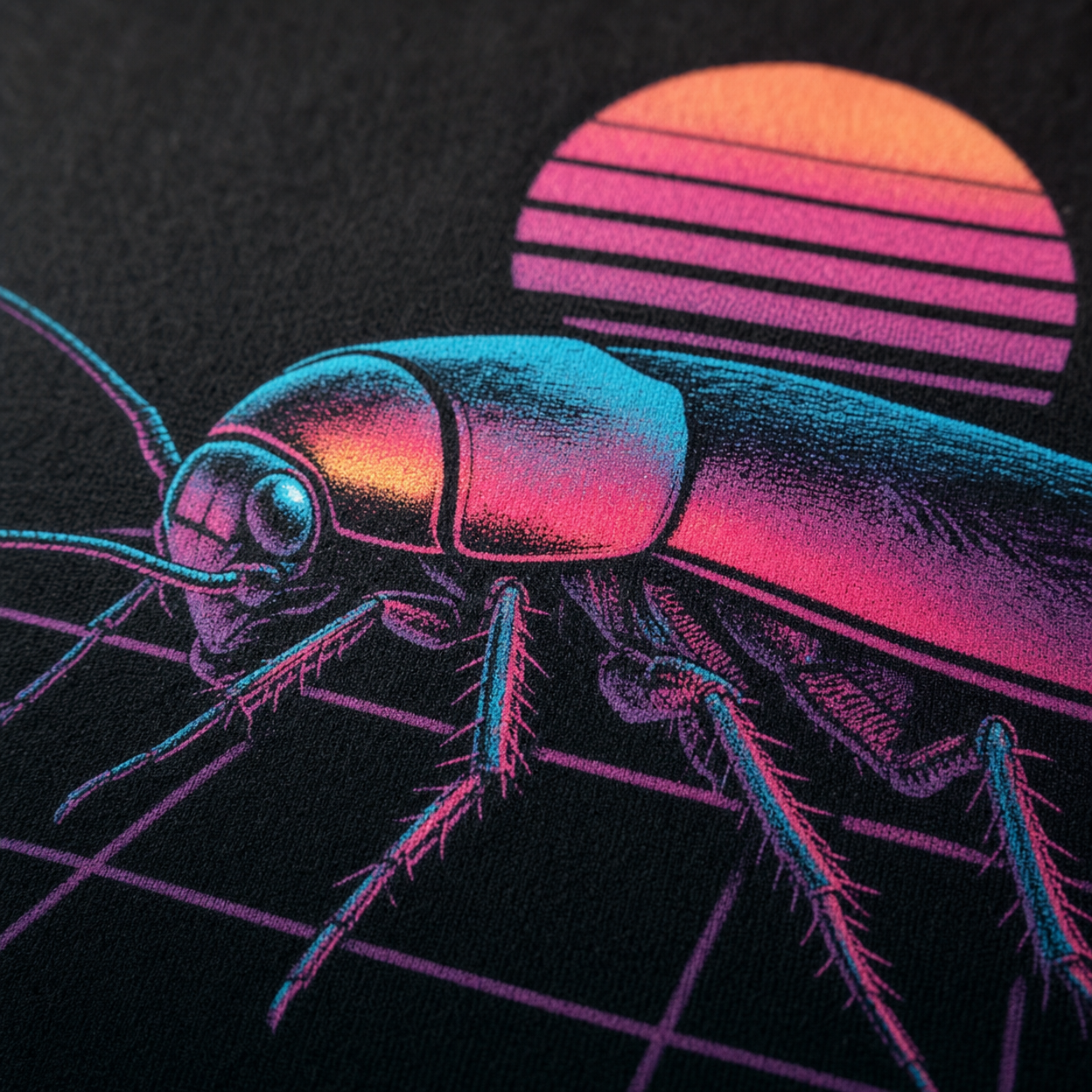 Synthwave Roach – Cockroach Janta Party Oversized T-Shirt
