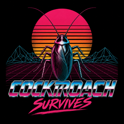 Synthwave Roach – Cockroach Janta Party Oversized T-Shirt