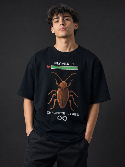 8-Bit Roach – Cockroach Janta Party Oversized T-Shirt