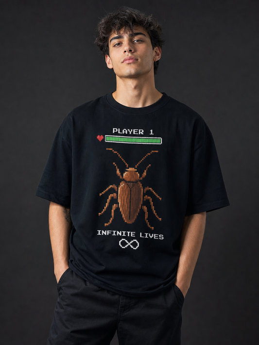 8-Bit Roach – Cockroach Janta Party Oversized T-Shirt