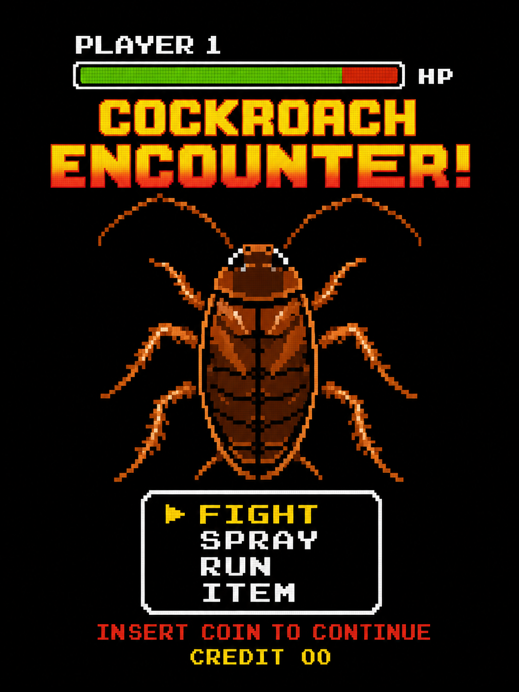 8-Bit Roach – Cockroach Janta Party Oversized T-Shirt